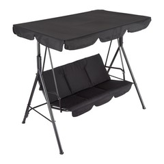 Porch Swing Chair with Adjustable Canopy for Adults 3-Seat Patio Glider Bench