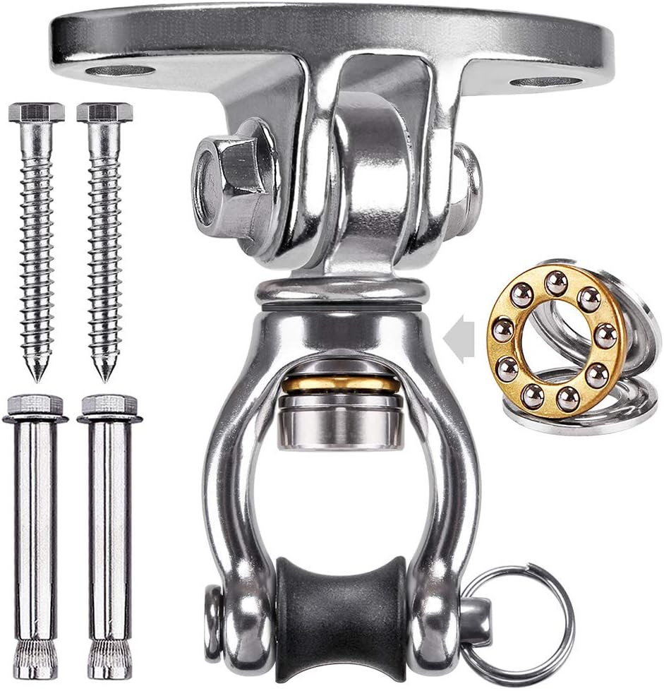 SELEWARE Silent Bearing Swivel Swing Hanger Stainless Steel Swing Hook Ceiling M