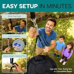 Saucer Swing with Tree Hang Kit, 40” Outdoor Tree Swing, 2 Adjustable Hanging…