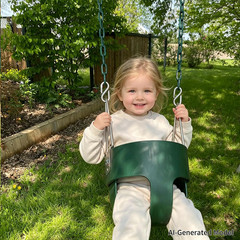 Toddler Swing, Full Bucket Baby Swing Seat & Iron Chains (Green) | Baby Swing Ou