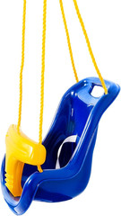 Gorilla Playsets 04-0032-B High Back Plastic Infant Swing with Yellow T Bar & Ro