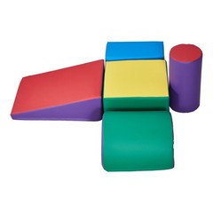 5-Piece Foam Climbing Blocks Set for Kids, Soft Toddler Play Mats
