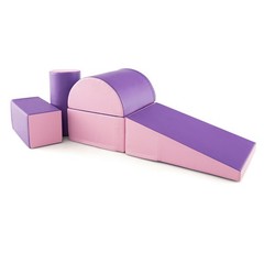 5-Piece Kids Climb Crawl Activity Playset Purple Indoor Foam Block Safe Soft