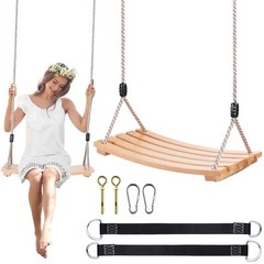 Wooden Tree Swing,Wooden Swing for Adults/Kids with 500lbs Load Capacity,Adju…