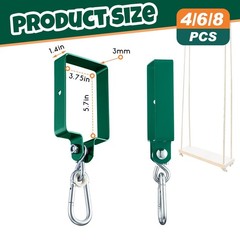 4 Pcs Metal Swing Set Accessories Includes Snap Hooks Brackets Attachments Sw…