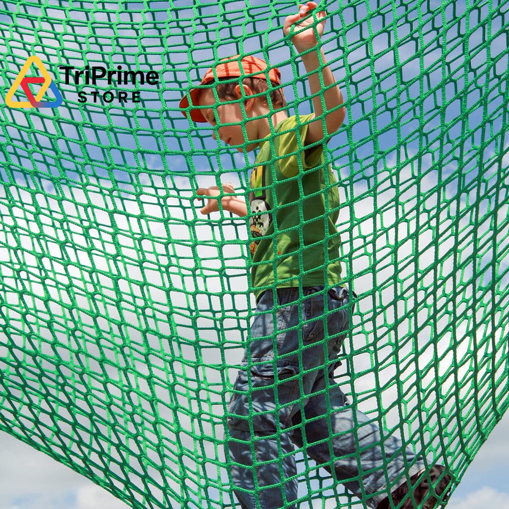 Climbing Net for Kids and Adults-Playground Play Safety 9.8′ x 9.8′, Green