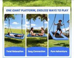 Tree Swing Heavy Duty 60″ Extra Large Rectangle 700lb Capacity Waterproof Family