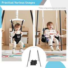 Heavy Duty Foldable Swing Stand for Kids with Sandbags – Indoor/Outdoor Black