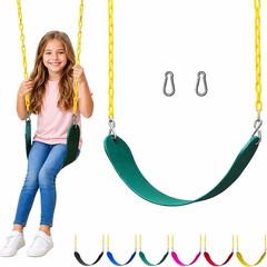 Safe & Sturdy Swing Replacement Kit with Plastic-Coated Chains – For All Ages