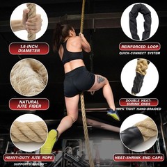 Climbing Rope Gym Workout – 10FT 15FT 20FT 25FT 30FT 35FT Heavy Duty Jute Thi…