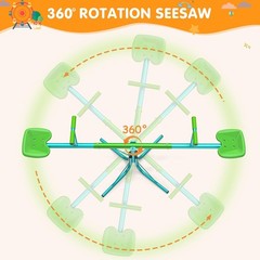 Kids Seesaw Teeter Totter Sit and Spin Outdoor Play Equipment 3-Section