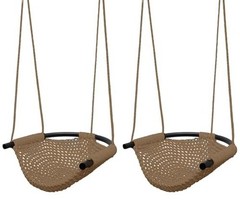 Kids Swing Seat, Heavy Duty Rope Play Secure Children 2 Pack Light Brown