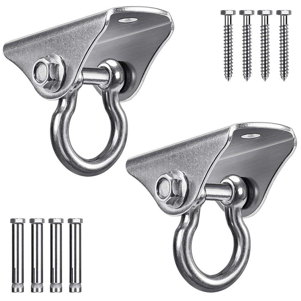 Stainless Steel Swing Hangers, 2 Pack Heavy Duty Swing Hooks with 4 Screws & …