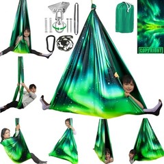 HiCamer Double Layer Sensory Swing for Kids & Adults Holds up to Aurora Green