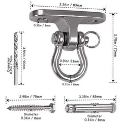 Gwongvvei Heavy Duty Swing Hanger Stainless Steel 304 Antirust, 1800 lb Capac…