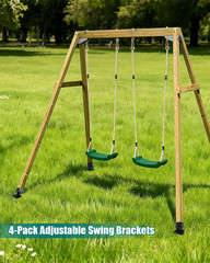 4 Pack Swing Set Anchor Leveling Kit, Heavy Duty 201 Stainless Steel Adjustable