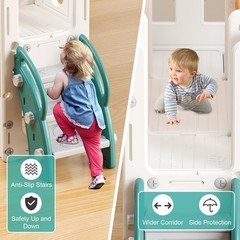 8 in 1 Toddler Climber Slide Playset Outdoor Indoor Slide Playset for Kids