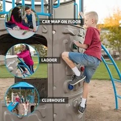 Lifetime 91208 Adventure Tower Playset Kids Outdoor Playground Slide Swingset