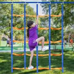 Climbing Net for Kids Outdoor, Portable Ninja Cargo Net Rope Ladder Monkey Ba…