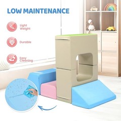 JOYMOR 4-Piece PU Leather Soft Play Foam Climbing Blocks for Toddlers