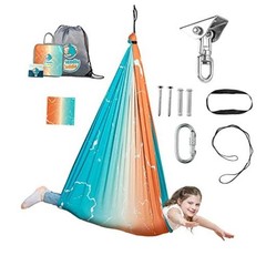 Indoor Sensory Swing for Kids or Outdoor – Holds 300lbs, Double Sunset Design