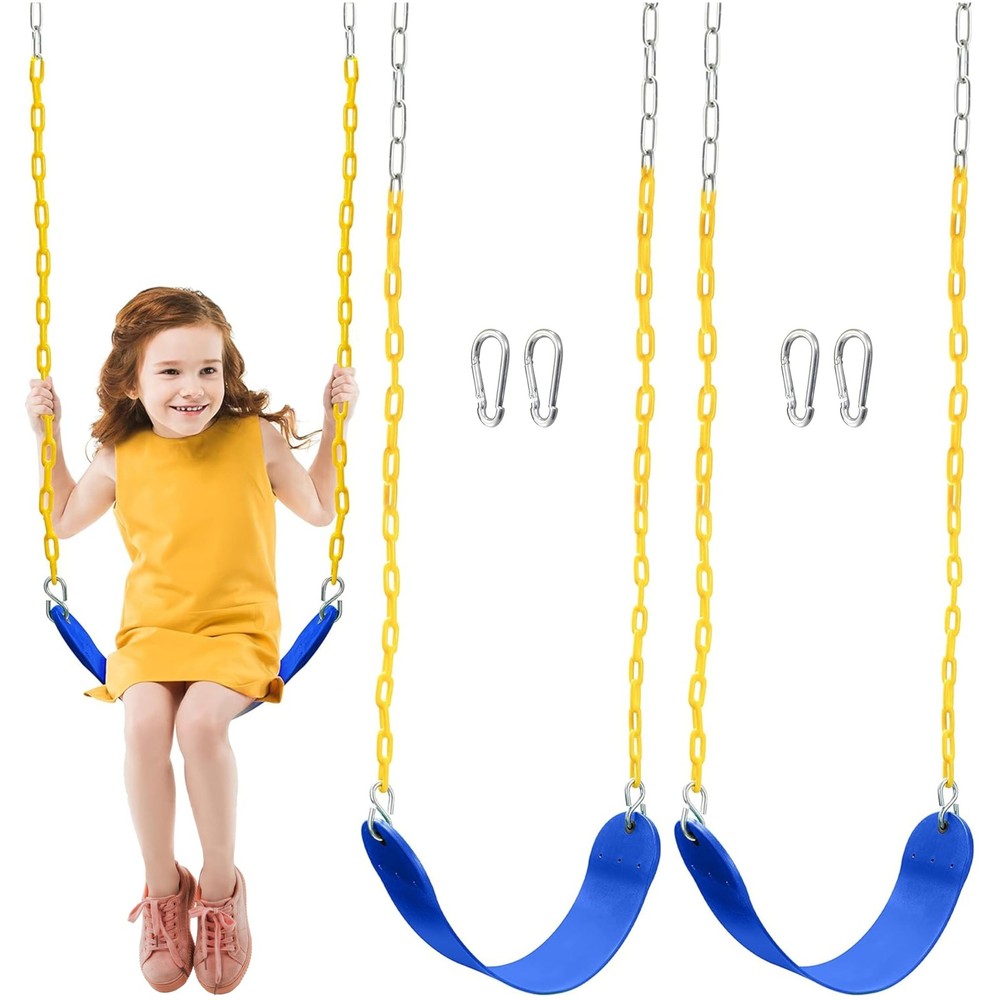 TURFEE 2 Pack Swing for Outdoor Swing Set, Swing Seat Replacement Kit with 66…