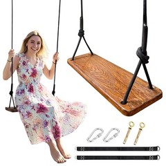 Kids’ Wooden Tree Swing – Heavy Duty 500lbs – Dark Brown – Upgraded