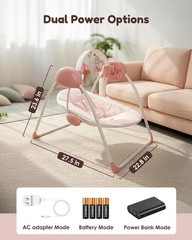 Baby Swings for Infants Tiny Marvels Portable Music Foldable 0-9 Months
