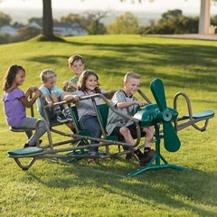Lifetime Ace Flyer 90135 Earth Tone Airplane Teeter Totter Double Play Seesaw