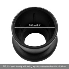 Timyrimy 1.5″/38mm Porch Swing Replacement Feet, Black Horseshoe-Shaped Plastic