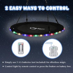 48 Inch Tree Swing with LED Light for Kids, 900lbs Flying Saucer Swing, with …