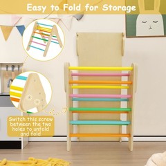 Kids 3-in-1 Wooden Climber Set Toddler Climbing Toys w/ Sliding & Climbing Ramp