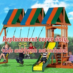 52″x94″ Multi-Color Replacement Tarp Canopy Wood Playset Roof Shade w Hardware