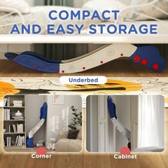 Blue Toddler Slide Indoor Long Sofa Slide for Kids Playroom HDPE Child Furniture