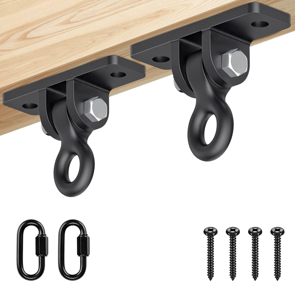 Heavy Duty Swing Hangers, Porch Swing Hanging Kit, Black Cast Iron Swing Hook…