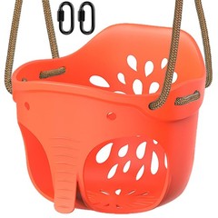 High Back Full Bucket Toddler Swing Seat with Adjustable Rope and Carabiners,…
