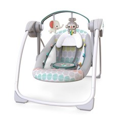 Bright Starts Portable Automatic 6-Speed Baby Swing Music Toy Bar 0-9M