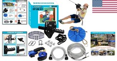 120FT Backyard Zip Line for Kids: Rust-Proof Trolley & Safety System