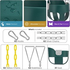 Sorbus Baby Bucket Swing 68inch, High Back, Support 220lb for Kids Outdoor Play