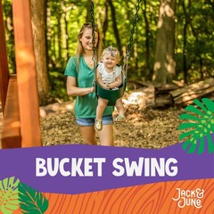 High Back Full Bucket Playset Toddler Swing with Plastisol-Coated Chains Green