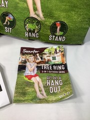 Swurfer Tree Swing Ring 3-in-1 Outdoor Tree Disc Swing Climbing Rope to Sit Stan
