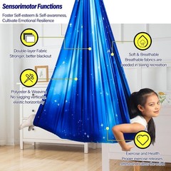 Sensory Swing for Kids & Adults Holds up to 300lbs Indoor & Outdoor Double La…