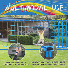 56 Ft. Ninja Warrior Obstacle Course Kit with 12 Obstacles, Galvanized Steel, We