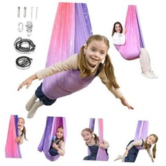 Sensory Swing, Indoor & Outdoor Sensory Swing for Kids & Adults, Pink-purple