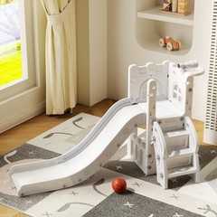 6 in 1 Toddler Slide,Baby Playset for Indoor Outdoor Playground with Basketba…