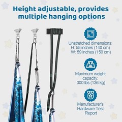 HiCamer Double Layer Sensory Swing for Kids & Adults Holds up to Ice Teal