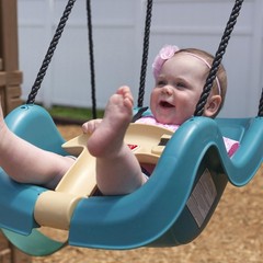 Outdoor Infant to Toddler Swing with Secure Harness for Ages 9 Months to 3 Years