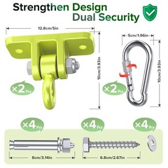 4 Pack Heavy Duty Porch Swing Hangers Kit for Wooden Playground Porch Patio