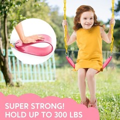 Single Swing Kit for Kids: Easy Install Pink Backyard Swing Set Replacement