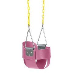 Heavy-Duty High Back Full Bucket Toddler Swing Seat | Coated Chains Fully Pink
